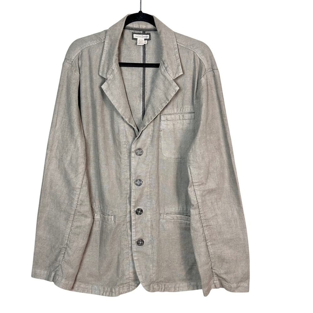 Carbon2Cobalt Linen Blazer Mens XL Enigma Gray Jacket Relaxed Unstructured